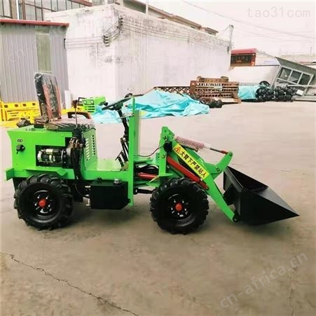 择众纯电动四驱装载机 液压升降小型铲车 1吨轮胎式铲土运输车