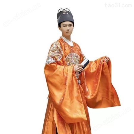 汉服男明朝刺绣圆领古装官员服出租