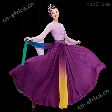 古典舞演出服女飘逸清新淡雅艺考中国风独舞演出服