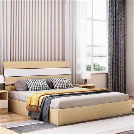 商务休闲客房标准床 全套实木喷漆床 旭峰家具 定制床 现货供应