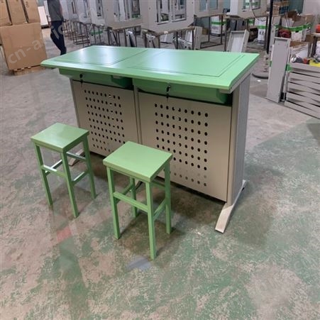 双人翻转电脑桌  学生培训翻转电脑桌 定制多媒体电脑桌讲台 旭峰家具