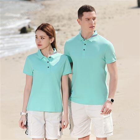 短袖男t恤有领上衣POLO衫女夏季情侣休闲户外团队工作服打底衫潮
