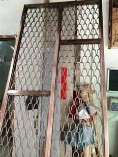 不锈钢艺术造型屏风  玫瑰金拉丝不锈钢隔断 装饰屏风