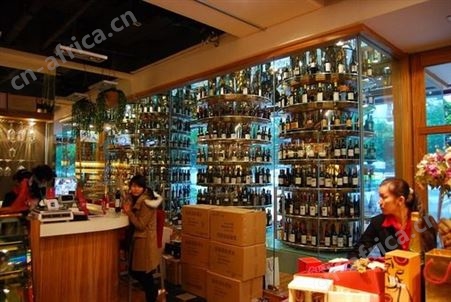 304不锈钢钛金酒柜定制 可来CAD图定制不锈钢弧形酒柜