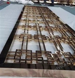 新中式简约不锈钢屏风装饰 酒店大堂不锈钢304耐腐蚀黑钛屏风价格