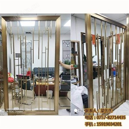 不锈钢花格玫瑰金酒店不锈钢屏风装饰金属隔断