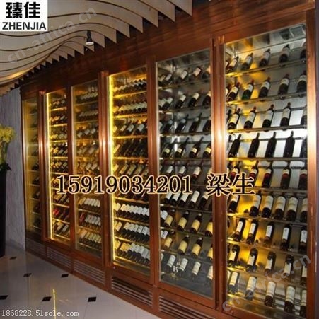 供应酒店不锈钢酒柜 金属恒温红酒柜定制厂家