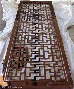 ZJ-hg玫瑰金不锈钢花格 酒店镂空镜面不锈钢隔断定制