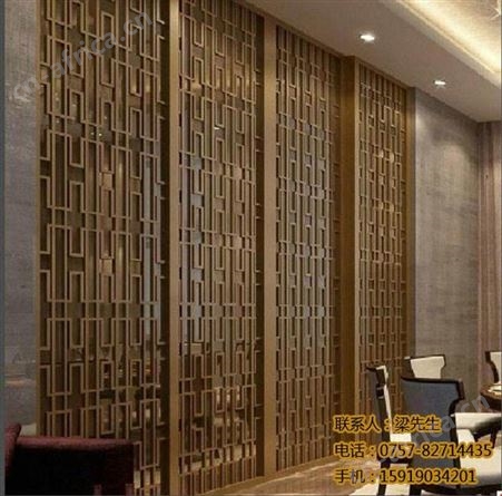 佛山市不锈钢装饰隔断 酒店玄关背景墙隔断厂家 臻佳