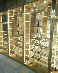 玫瑰金酒柜酒架 郑州简约不锈钢酒柜厂商