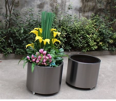 蓝博旺公司供应 不锈钢创意花盆 方形不锈钢花箱设计