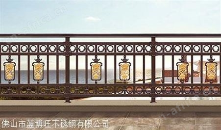 蓝博旺供应雕刻铝板护栏 别墅装饰弧形护栏 