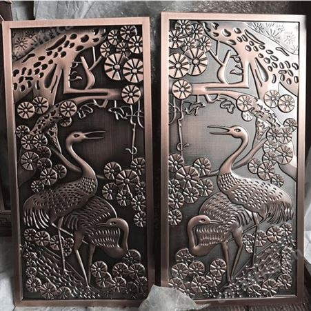 红古铜铝板雕刻 长沙酒店大堂铝浮雕壁画