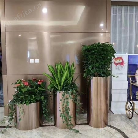 装饰不锈钢花盆 郑州商场落地式花盆批发