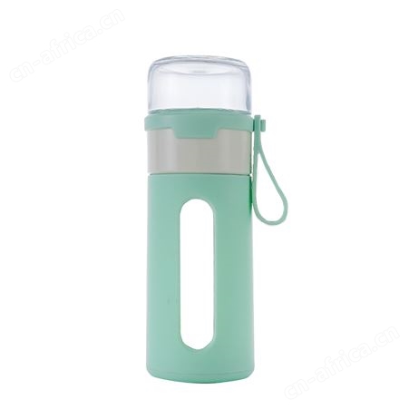 批发创意马卡龙茶水分离杯便携玻璃水杯广告杯透明泡茶杯地推杯