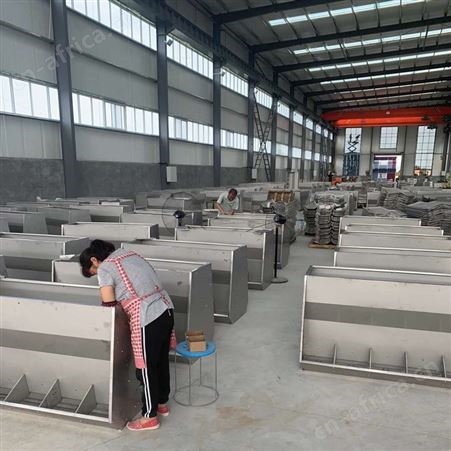 养殖场不锈钢料槽14孔 双面食槽 不锈钢猪槽 华清环保