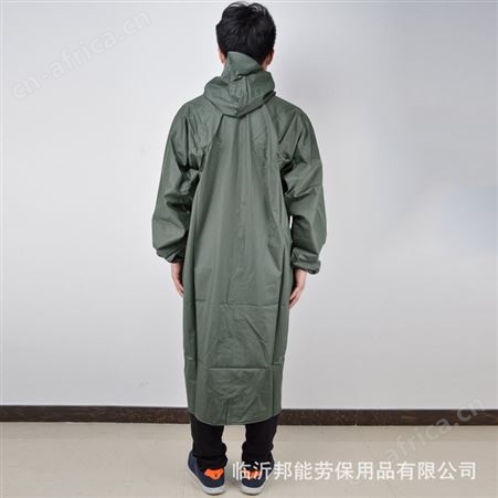 荣成雨衣大褂 军绿色加厚pvc成人户外连体雨衣披加肥加大雨衣大褂