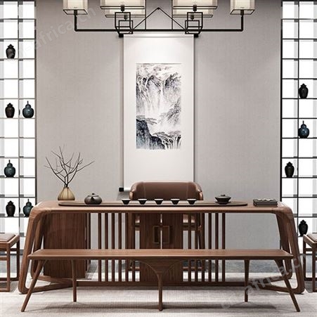 实木泡茶台 朴舍艺品 巴花实木大板桌 简朴