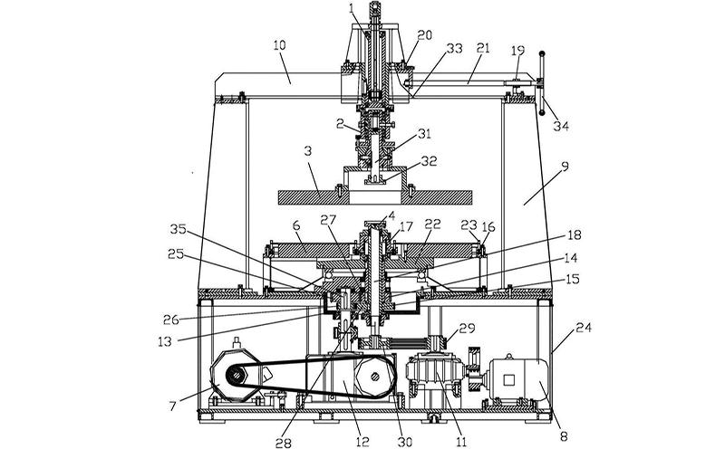 摆动式单面研磨机结构图