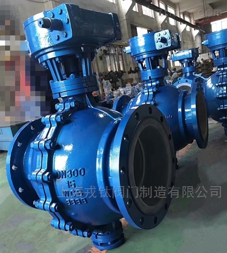 Q347F46蜗轮固定式衬氟法兰球阀